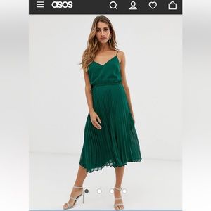 Forest Green Pleated ASOS Dress- Never worn!!
